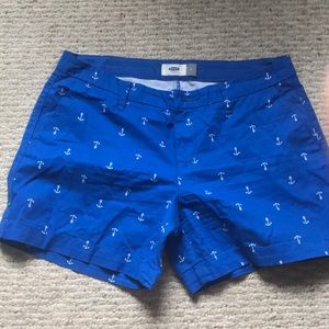 Blue and white anchor shorts